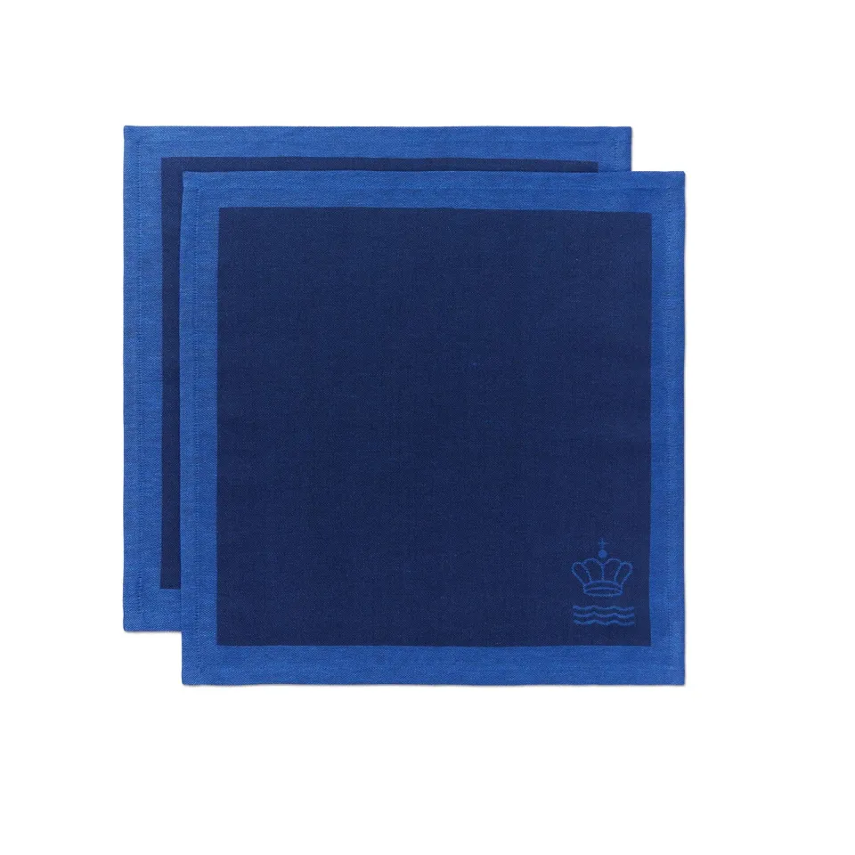 Royal Copenhagen Waves serviet blå 45x45 cm 2 stk