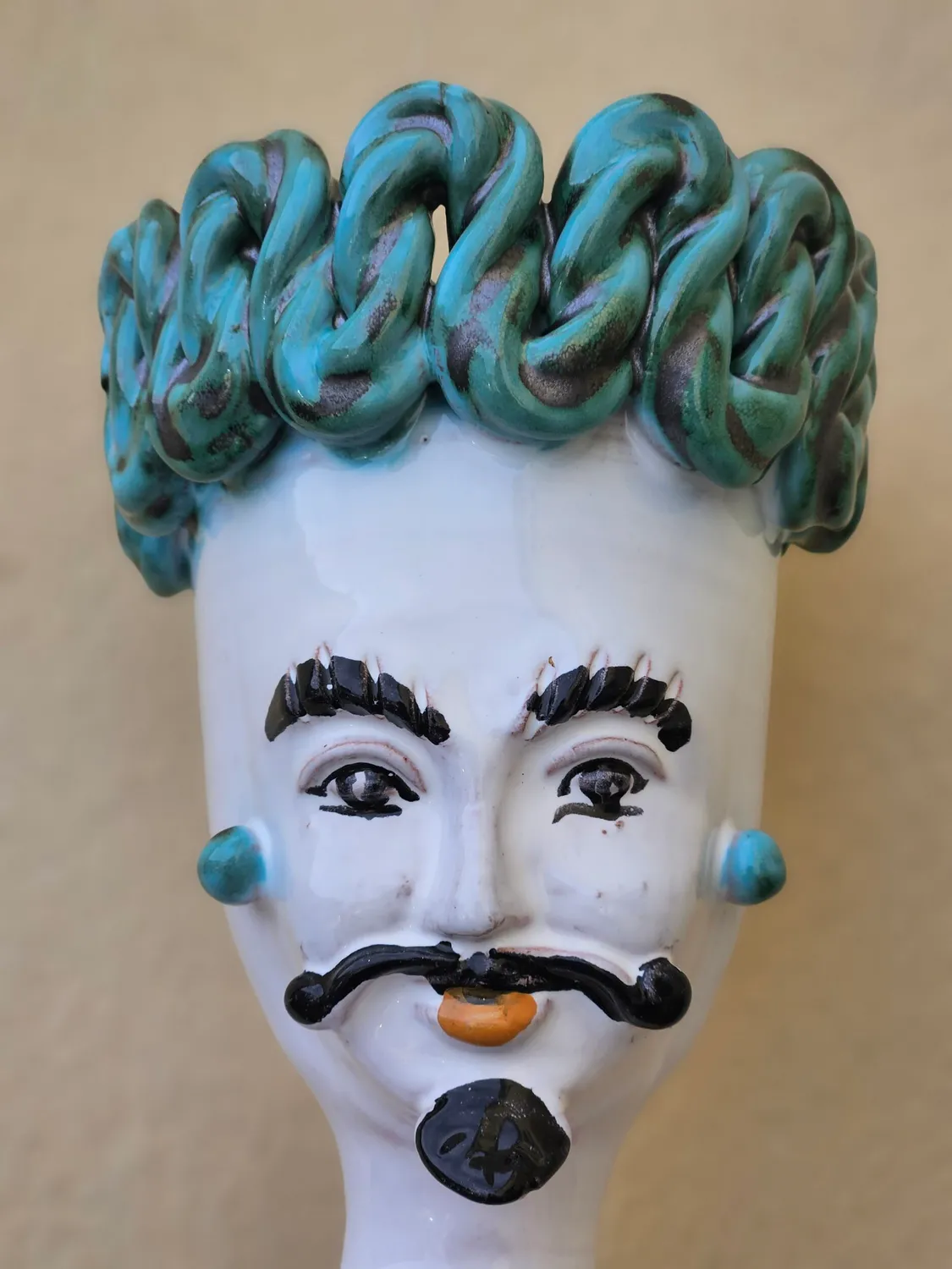 Les Ottomans Sicily Sculpture vase keramik ansigt håndmalet