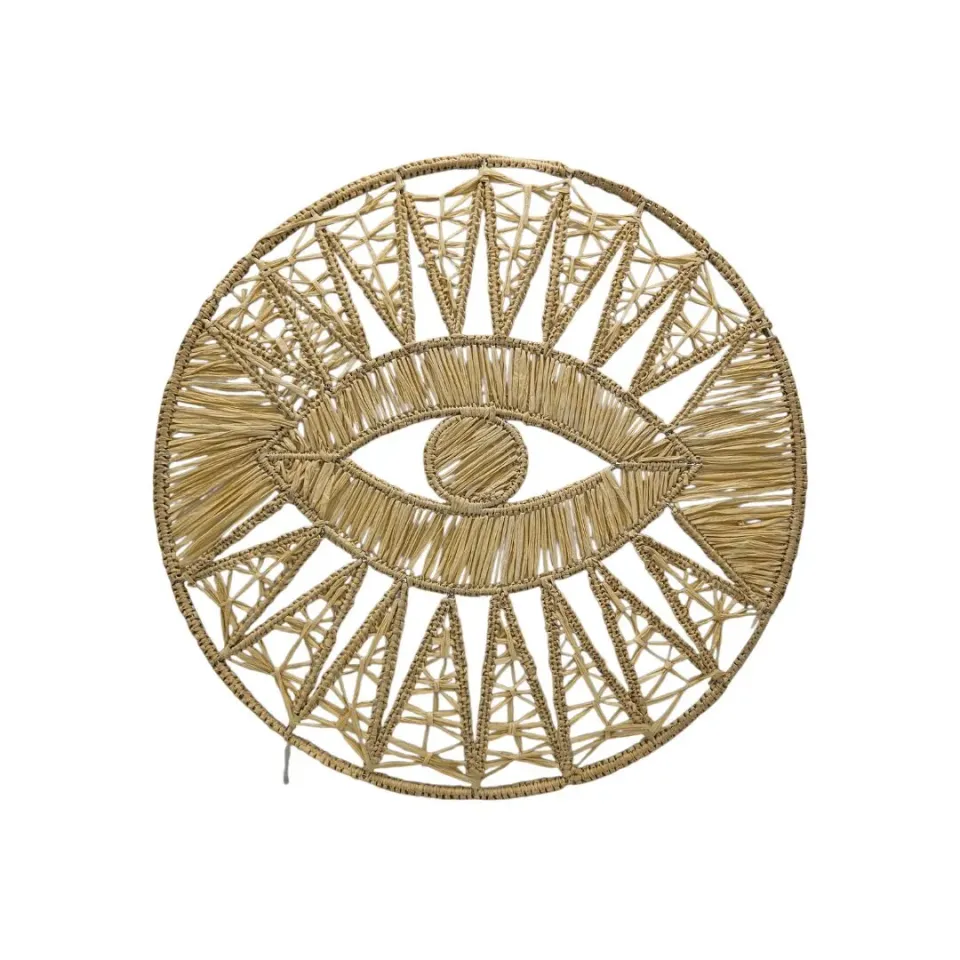Les Ottomans All Seeing Eye dækkeserviet raffia blå