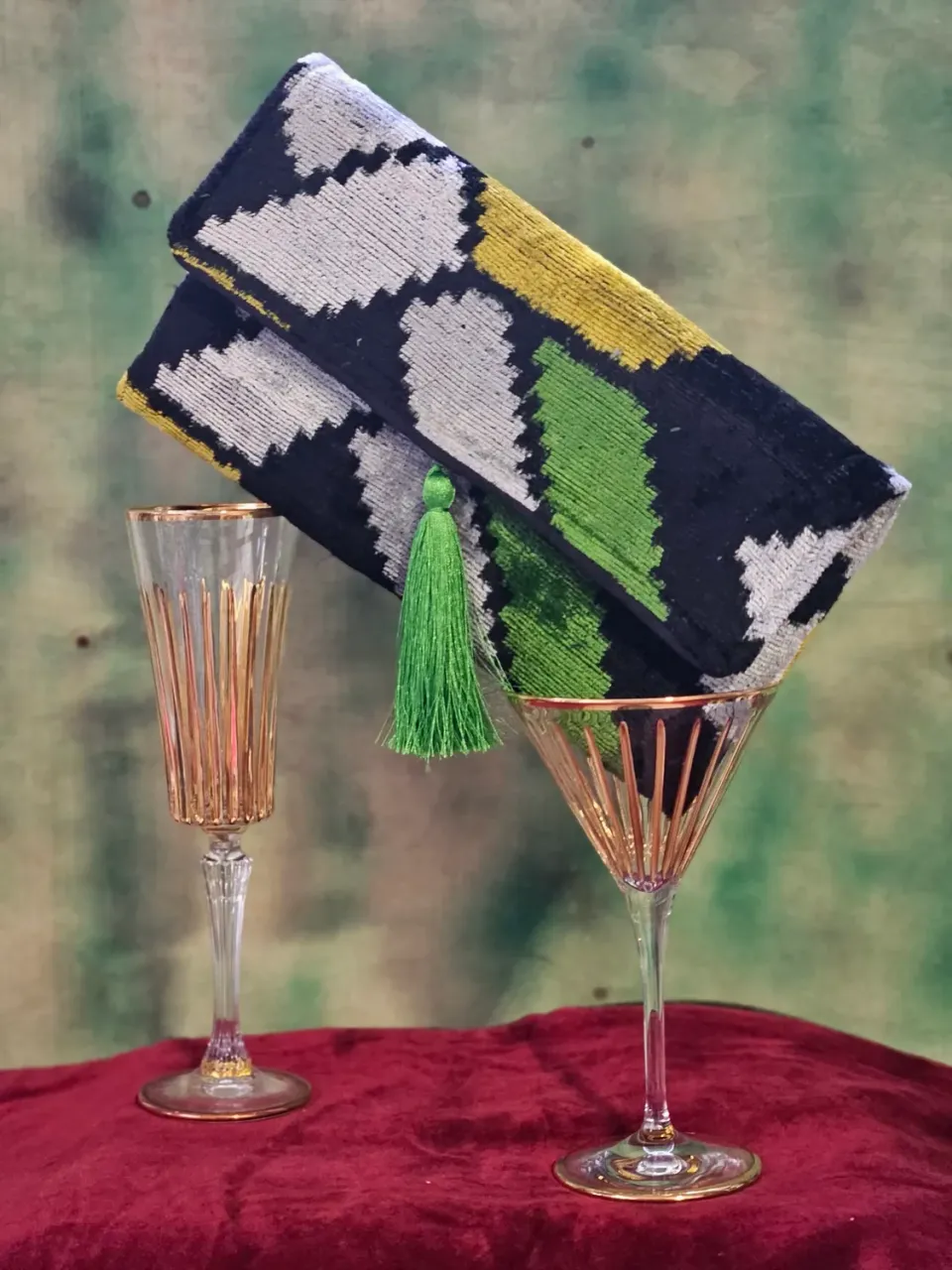 Les Ottomans 116 clutch silkefløjl ikat