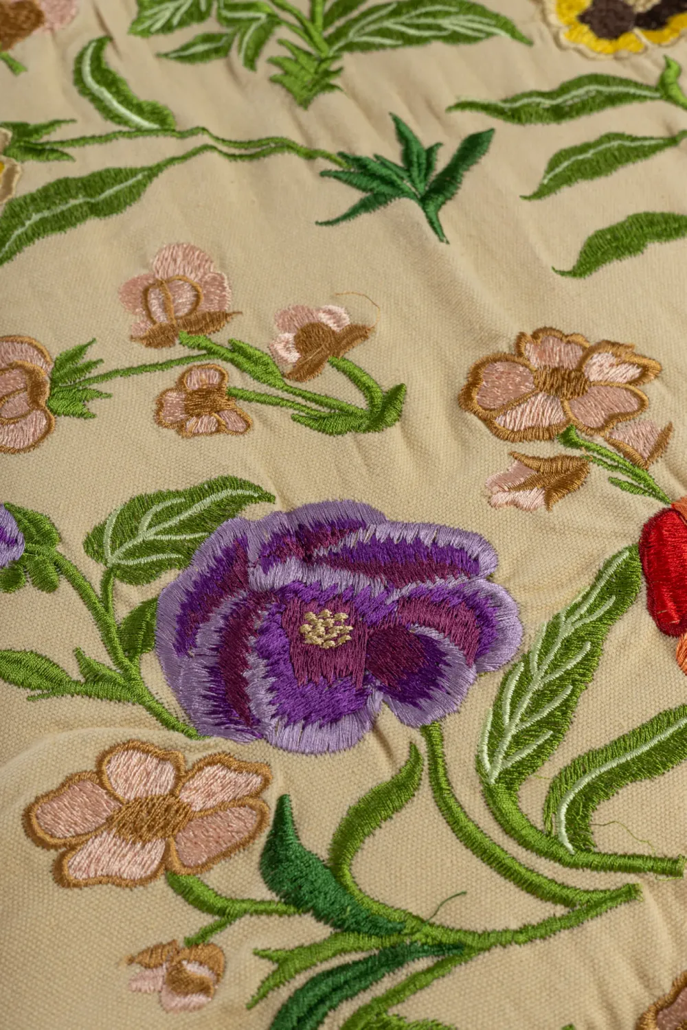 Les Ottomans EBT03 dug blomster broderet bomuld