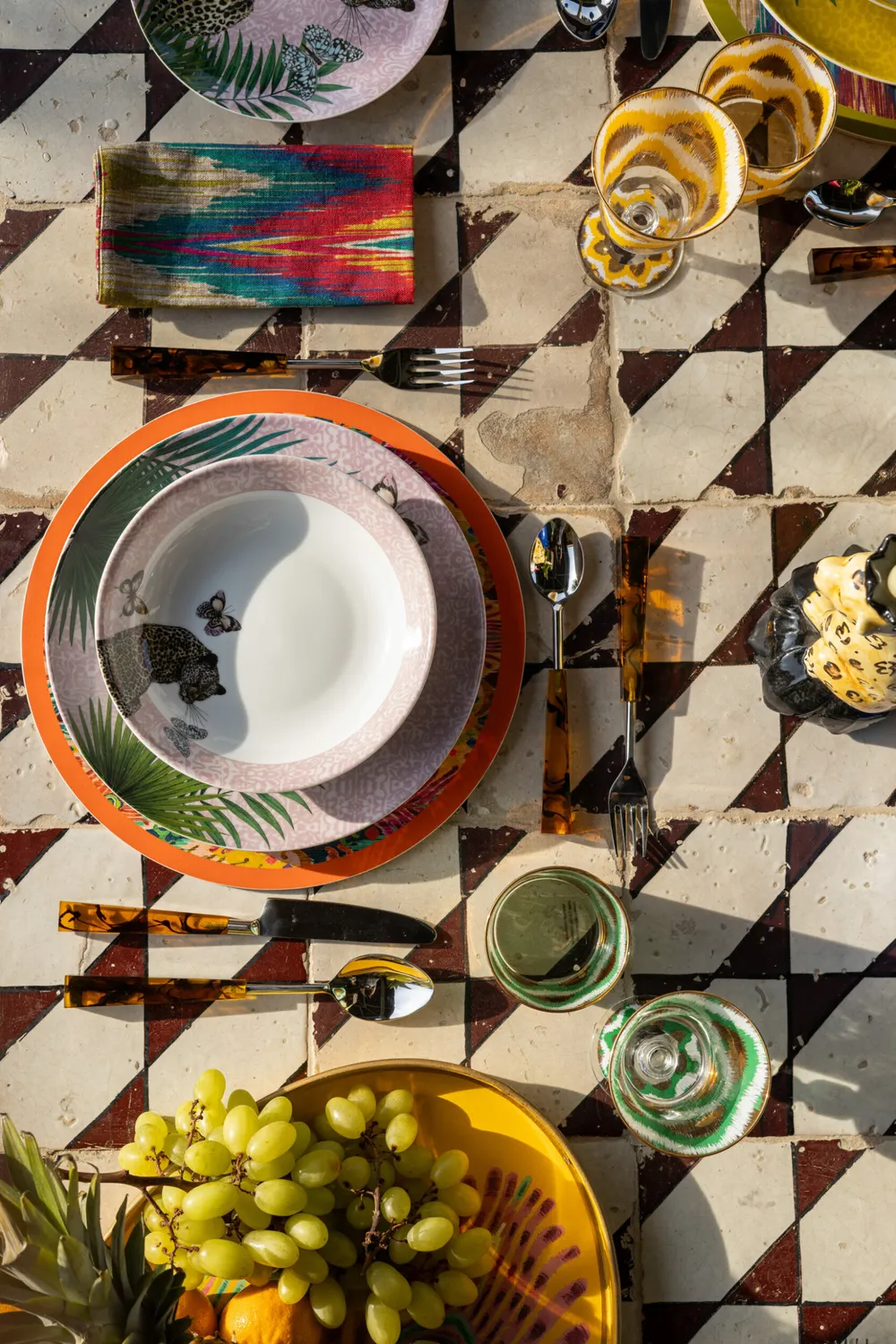 Les Ottomans Matthew Williamson porcelænsskål Leopard håndmalet