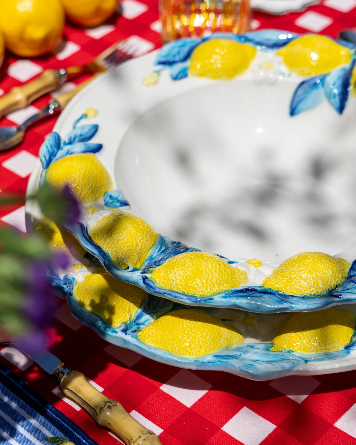 Les Ottomans Limone Blu LMNB13 dyb tallerken blå